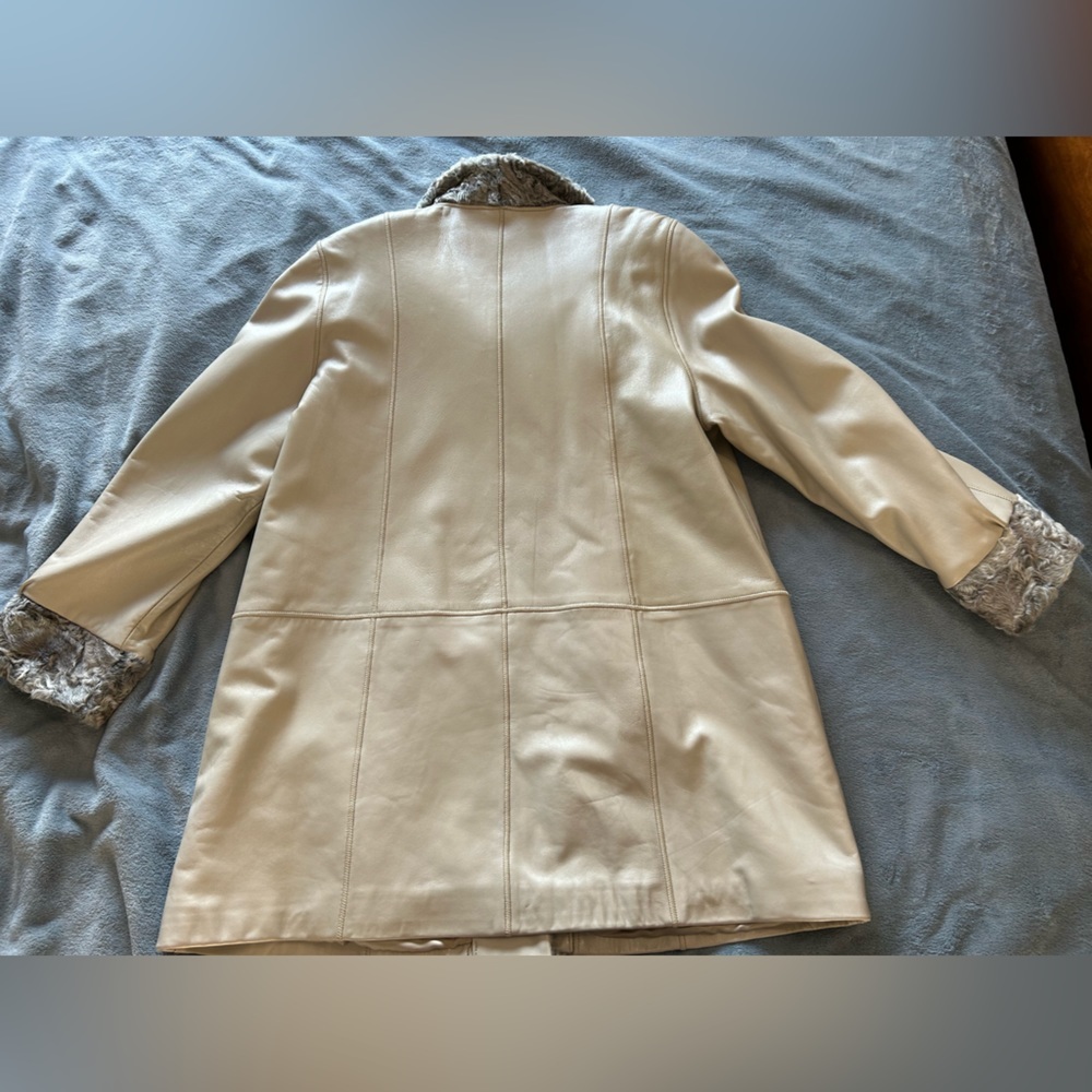 Vintage lether j-piel women’s jacket bought in Spain real fur curly lamb jacket - Picture 2 of 12